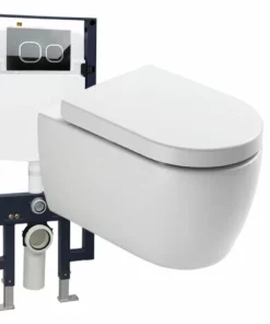 BERNSTEIN WC Suspendu Offre Spéciale Pack économique 23: NT2038 - Et Bâti-support G3008 Avec Plaque De Déclenchement: Modèle 4111 Blanc Mat