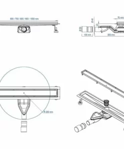 BERNSTEIN Caniveau De Douche En Acier Inoxydable à Carreler FlexGT01 - Longueur Sélectionnable: 700mm -BERNSTEIN Shop 57759531 4