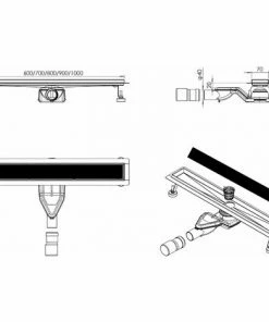 BERNSTEIN Caniveau De Sol Grand Débit Pour Douche Italienne FlexGL01 - Grille En Verre Noir - Longueur Sélectionnable: 600mm -BERNSTEIN Shop 57759571 5