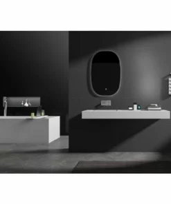 BERNSTEIN Vasque Murale BA8014 En Solid Surface - 141 X 45 X 12 Cm - Couleur Au Choix - Console Métallique En Option: Blanc Mat, Sans Console Métallique -BERNSTEIN Shop 59295586 3