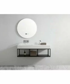 BERNSTEIN Vasque Murale BA8014 En Solid Surface - 141 X 45 X 12 Cm - Couleur Au Choix - Console Métallique En Option: Blanc Mat, Sans Console Métallique -BERNSTEIN Shop 59295586 5