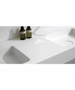 BERNSTEIN Double Vasque Murale BA8016 En Solid Surface - 165 X 45 X 12 Cm - Couleur Au Choix - Console Métallique En Option: Blanc Mat, Sans Console Métallique -BERNSTEIN Shop 59335734 4