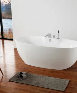 BERNSTEIN Baignoire îlot ROMA PLUS En Acrylique Sanitaire Blanc - 170 X 80 Cm - Robinetterie En Option: Sans Siphon, Avec Service De Prémontage (9 Jours Ouvrables), Avec Mitigeur 6080 Chromé -BERNSTEIN Shop 60975543 5