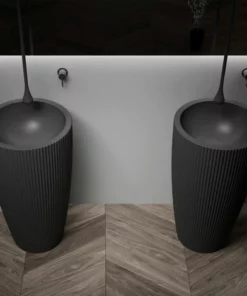 BERNSTEIN Vasque Totem TWZ316 En Solid Surface - 50 X 50 X 90 Cm - 2 Couleurs En Option: Noir (mat)