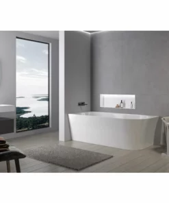 BERNSTEIN Baignoire Murale NORA CORNER En Acrylique Blanc Brillant - 170 X 80 Cm - Installation à Gauche - Robinetterie En Option: Sans Robinet Mitigeur, Blanc Brillant -BERNSTEIN Shop 61283873 3