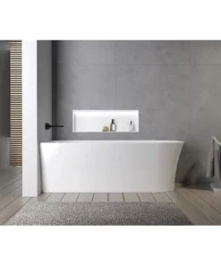 BERNSTEIN Baignoire Murale NORA CORNER En Acrylique Blanc Brillant - 170 X 80 Cm - Installation à Gauche - Robinetterie En Option: Sans Robinet Mitigeur, Blanc Brillant -BERNSTEIN Shop 61283873 4