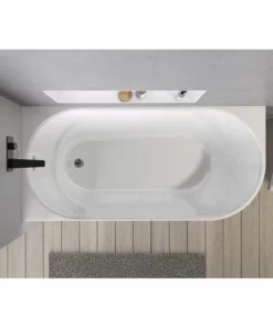 BERNSTEIN Baignoire Murale NORA CORNER En Acrylique Blanc Brillant - 170 X 80 Cm - Installation à Gauche - Robinetterie En Option: Sans Robinet Mitigeur, Blanc Brillant -BERNSTEIN Shop 61283873 5