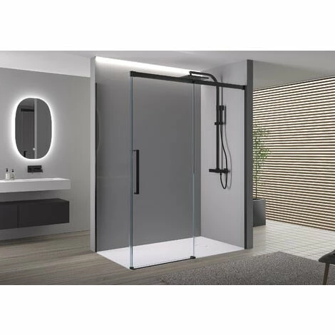 BERNSTEIN Paroi De Douche Fixe Et Porte Coulissante DX906 FLEX - Noir Mat - Revêtement Nano - Dimensions Sélectionnables: 100cm, 70cm 3 BERNSTEIN Paroi De Douche Fixe Et Porte Coulissante DX906 FLEX - Noir Mat - Revêtement Nano - Dimensions Sélectionnables: 100cm, 70cm