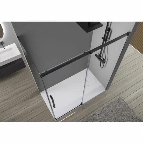 BERNSTEIN Paroi De Douche Fixe Et Porte Coulissante DX906 FLEX - Noir Mat - Revêtement Nano - Dimensions Sélectionnables: 100cm, 70cm 7 BERNSTEIN Paroi De Douche Fixe Et Porte Coulissante DX906 FLEX - Noir Mat - Revêtement Nano - Dimensions Sélectionnables: 100cm, 70cm – Image 5