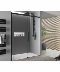 BERNSTEIN Porte De Douche Coulissante En Niche DX906 FLEX - Noir Mat - Verre De Sécurité Trempé De 8 Mm Nano - Largeur Sélectionnable: 1000mm -BERNSTEIN Shop 61336053 4