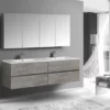 BERNSTEIN Ensemble Pour Salle De Bain EDGE 1500 - Dans Différentes Couleurs - Armoire De Toilette Et Colonne En Option: Sans Miroir, Sans Meuble Mural, Béton, Blanc Brillant -BERNSTEIN Shop 61587359 1