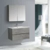 BERNSTEIN Ensemble Pour Salle De Bain EDGE 750 - Dans Différentes Couleurs - Armoire De Toilette Et Colonne En Option: Sans Miroir, Sans Meuble Mural, Béton, Blanc Brillant -BERNSTEIN Shop 61587400 1