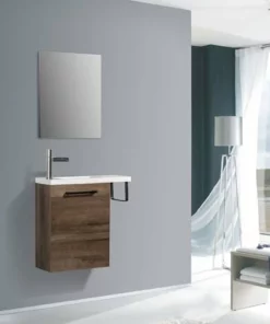 BERNSTEIN Meuble Lave-mains Avec Porte Serviette Intégré TABLO 400 Dans Différentes Couleurs - Armoire De Toilette En Option: Sans Miroir, Aspect Chêne Brun