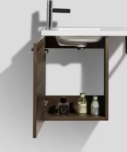 BERNSTEIN Meuble Lave-mains Avec Porte Serviette Intégré TABLO 400 Dans Différentes Couleurs - Armoire De Toilette En Option: Sans Miroir, Aspect Chêne Brun -BERNSTEIN Shop 61661029 3