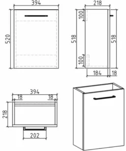 BERNSTEIN Meuble Lave-mains Avec Porte Serviette Intégré TABLO 400 Dans Différentes Couleurs - Armoire De Toilette En Option: Sans Miroir, Aspect Chêne Brun -BERNSTEIN Shop 61661029 4