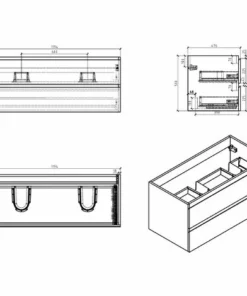 BERNSTEIN Meuble De Salle De Bain Alice 1200 - En Blanc Mat - Miroir Et Colonne De Rangement En Option: Sans Miroir, Sans Meuble Mural, Brillant -BERNSTEIN Shop 62046786 5